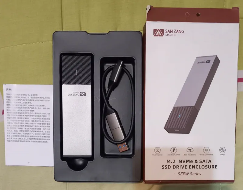 Carcasa SSD M.2 San Zang Master NVMe/SATA afbeelding 3