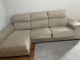 Sofá modular beige de tela