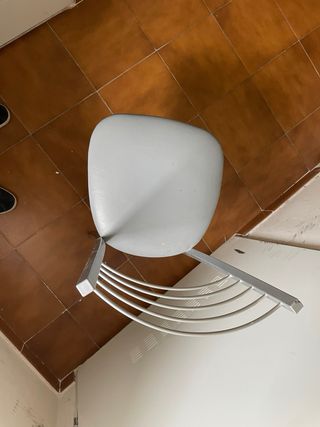 4 Sillas Cocina Metal/Plástico Gris