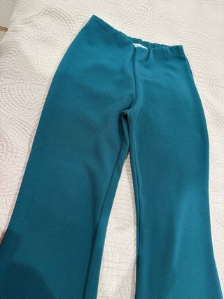 Pantalón campana verde azulado