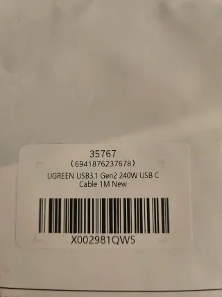 Cable UGREEN USB 3.1 Gen 2 240W