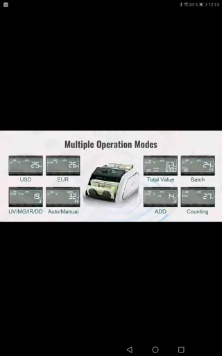 Contadora y Detector de Billetes Falsos K07 vevor