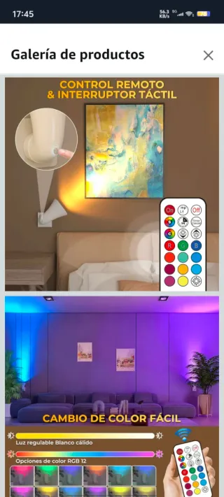 Lámpara Enchufe LED GU10 RGB + Mando