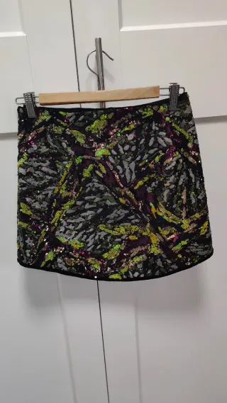 Falda Zara Lentejuelas Talla S