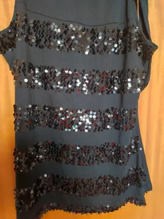 Top Fiesta Promod Lentejuelas Cuello Halter T: L