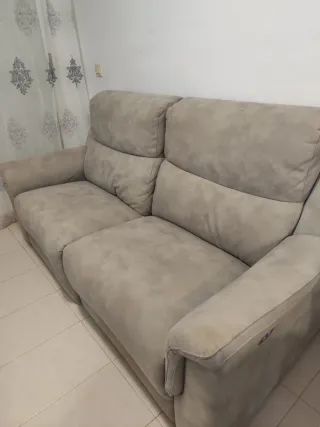 Sofá eléctrico reclinable beige