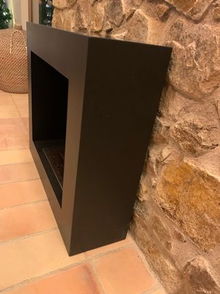 Chimenea Bioetanol Negra y Plateada