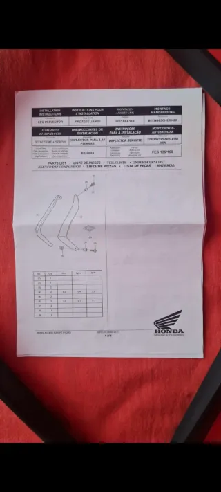 Deflectores salvapiernas Honda Phanteon 2003-2006.