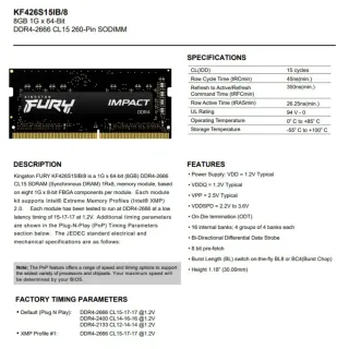 Memoria Kingston DDR4 8GB SODIMM