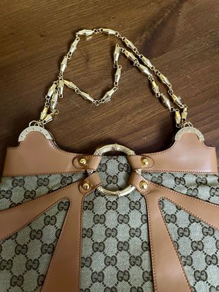 Borsa beige e marrone