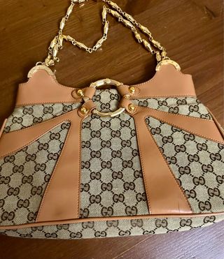 Borsa beige e marrone