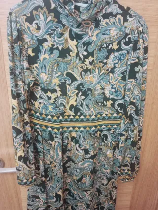 Vestido largo estampado paisley