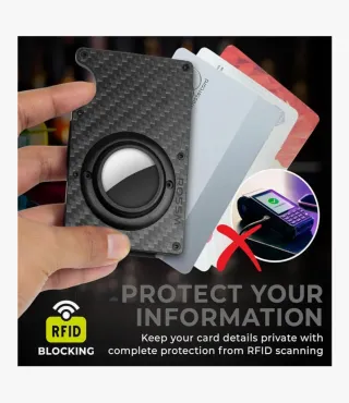 Tarjetero RFID Carbono y Metal ROSSM