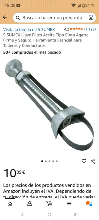 Llave filtro aceite moto