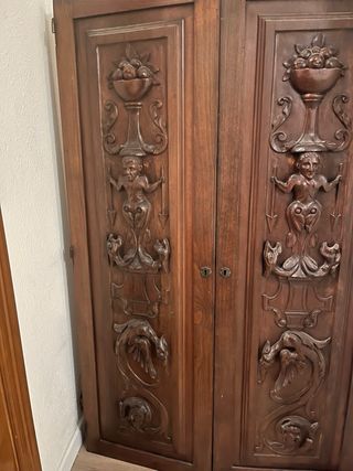 Puertas Madera Maciza Armario Antiguo