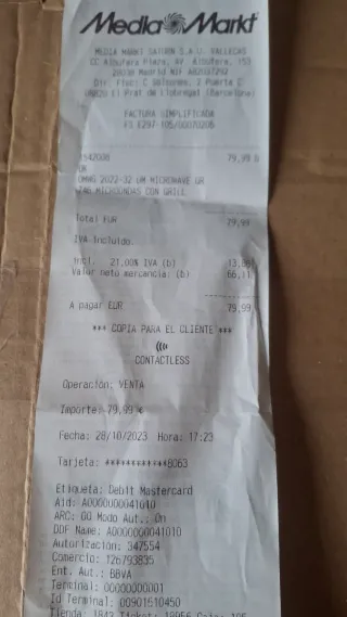 Microondas Grill OK. 20L