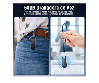Grabadora de Voz 58GB Negra