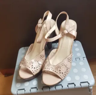 Zapatos tacón beige mujer talla 38