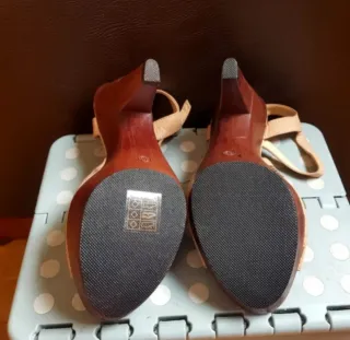 Zapatos tacón beige mujer talla 38