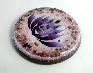 Plato Orgonita Flor de Loto Amatista