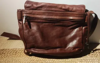 Bolso bandolera DYMS piel marrón