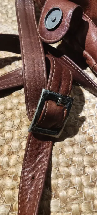 Bolso bandolera DYMS piel marrón