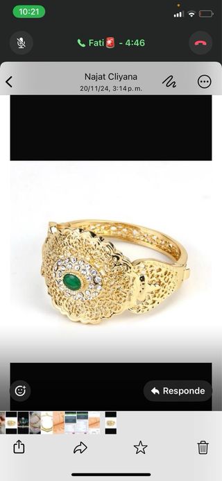 Conjunto de joyería oro y verde