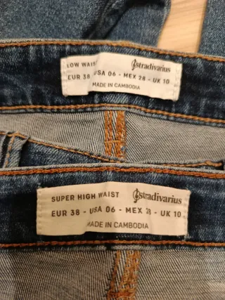 lote dos Pantalónes vaqueros Stradivarius T.38 .