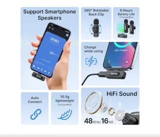 Micrófono Solapa Inalámbrico BOYA BY-V2 Lightning