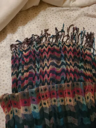 Sciarpa donna fantasia multicolor viscosa e lana