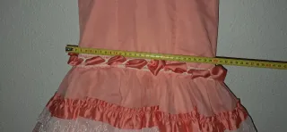 Traje de flamenca rosa volantes