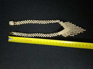 Collar fiesta perlas Majorica dorado y blanco