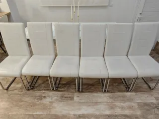 Mesa Comedor Cristal 6 Sillas Piel