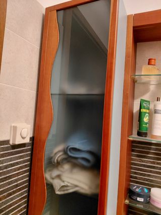 Mobile bagno colonna consolle legno vetro