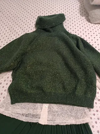 Conjunto Zara: Jersey y Pantalón Verde