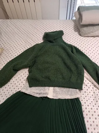 Conjunto Zara: Jersey y Pantalón Verde