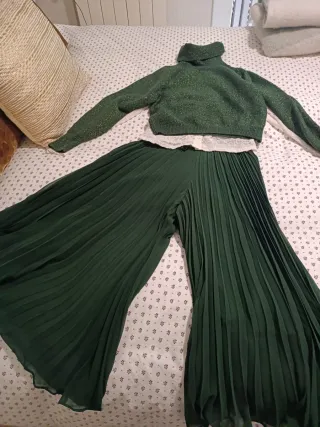 Conjunto Zara: Jersey y Pantalón Verde