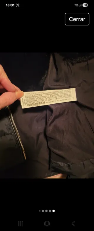 Chaqueta Zara acolchada plumas negra,forrada pelo