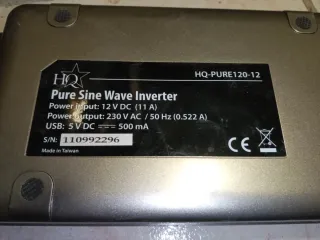 Inverter HQ Pure Sine Wave 120-12