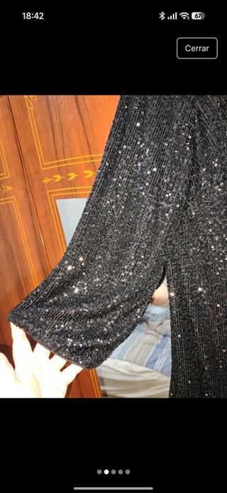Vestido lentejuelas negro XL