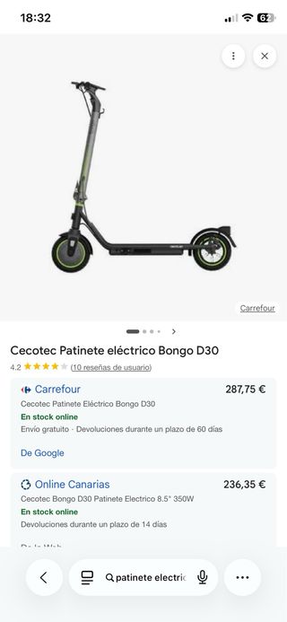 Patinete Eléctrico Cecotec Bongo D30