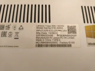 Lenovo Yoga 500 Portátil Convertible, Táctil.