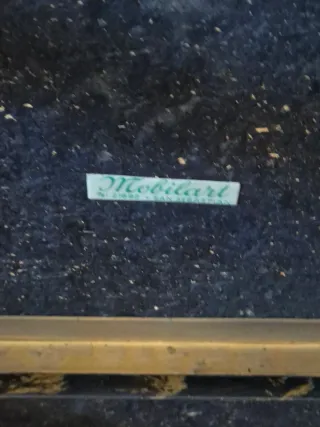 Tavolino vintage in bambù con ruote