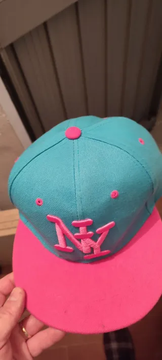 Cappellino NY Blu e Rosa