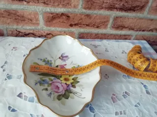 Piatto Limoges Porcellana Decorato Fiori Oro