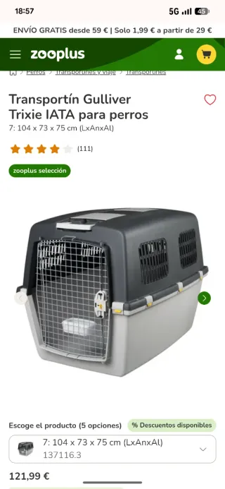 Transportín Gulliver para perros