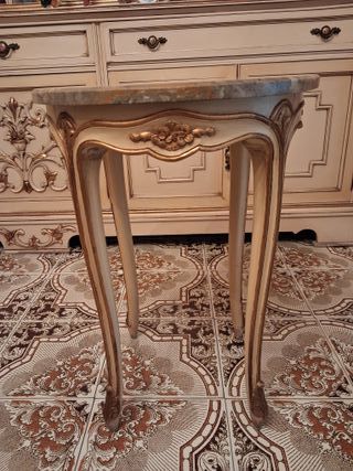 Mesita Auxiliar Luis XV Mármol y Madera
