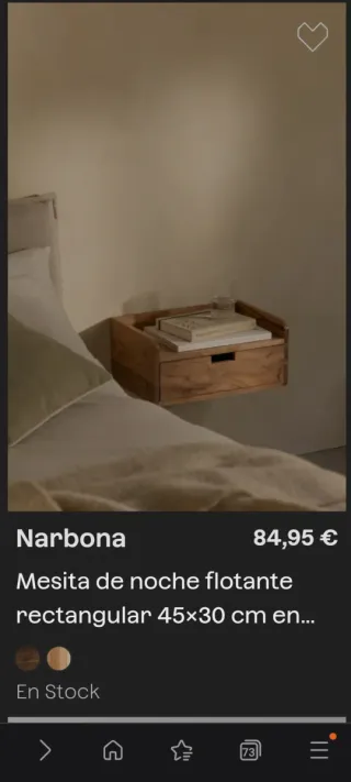 Mesita Noche Flotante Madera nueva sin extrenar