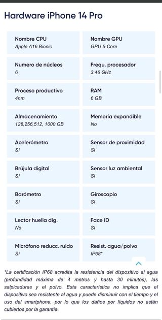 iPhone 14 Pro 128GB Morado Precio Negociable