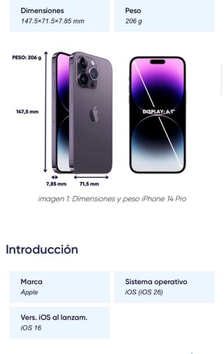 iPhone 14 Pro 128GB Morado Precio Negociable